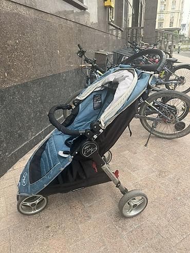 Прогулочная коляска Baby Jogger City Mini, 3-колёсная, голубая/серая