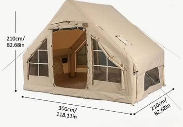 пала: Просторная туристическая палатка «домик» бежевого цвета - Размеры — 3