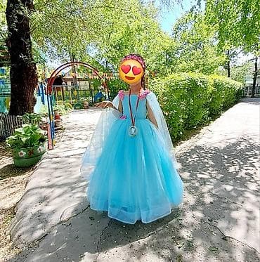 Детское платье, цвет - Голубой at lalafo.kg Детское платье, цвет - Голубой
