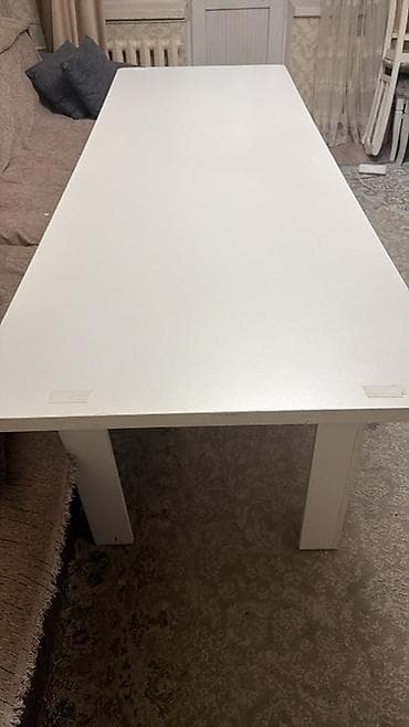 кухный угалок стол: Белый прямоугольный стол - Цвет: белый, матовое покрытие - Форма — 1