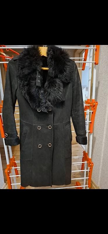 замшевый плащ: Дубленка, Классическая модель, По колено, M — 1