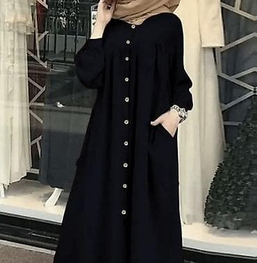 форма одежды: Абая намазник универсальный Платье свободного кроя в пол с планкой на — 1