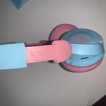 аудио техника: Детские наушники JBL (серия JR/Junior) в розово‑голубой расцветке — 4