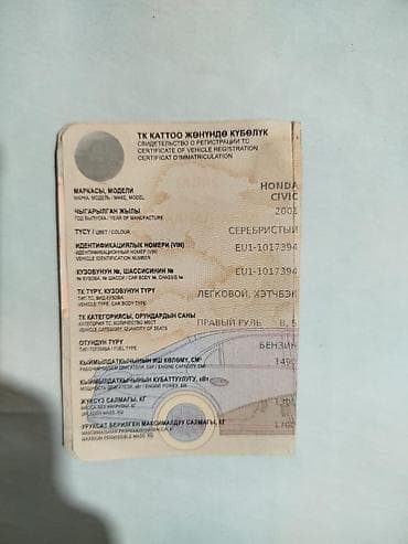 рейка хонда цивик: Honda Civic: 2001 г., 1.5 л, Бензин, Хэтчбэк — 3