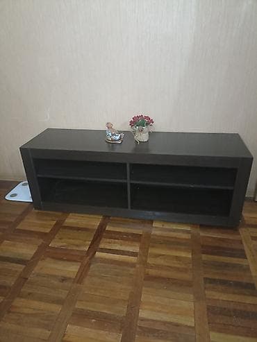 table study: Тумба и подставка для телевизора, Напольная, ЛДСП, цвет - Коричневый — 1