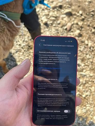 iphone xs max чехол: IPhone 13, Колдонулган, 256 ГБ, Кызыл, 75 % — 5