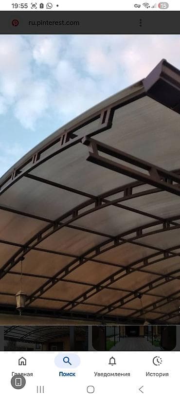 с мебелью: Навес, Арочный, Металл, Поликарбонат — 2