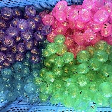 gravity ball: Сквиши-антистресс «Bun Bun», большие, полупрозрачные с блестками - — 9