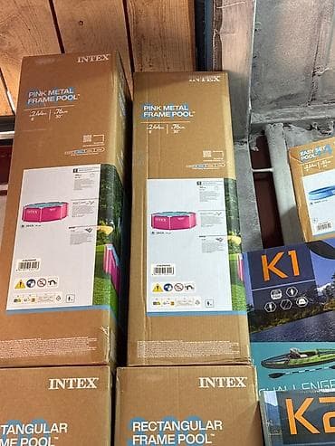 открытый бассейн: Каркасный бассейн Intex Pink Metal Frame Pool - Тип: наземный — 1