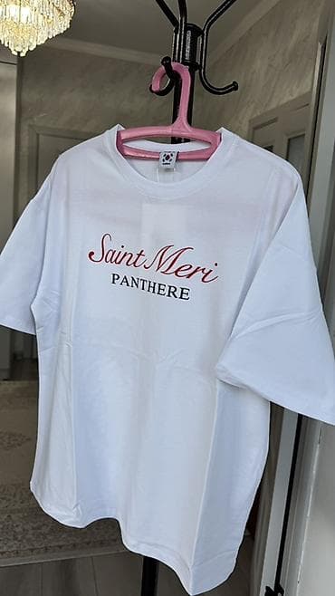 поло рубашки: Белая хлопковая футболка Saint Meri “PANTHERE”. Оптом тоже можете — 1