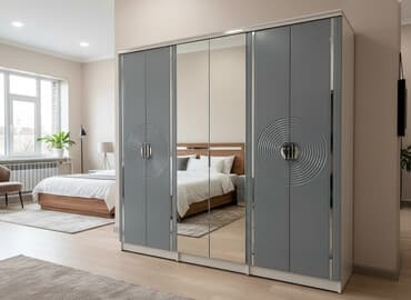 комод кровать трансформер: Спальный гарнитур, Новый, Двуспальная кровать, Кыргызстан, МДФ, цвет - Серый — 1