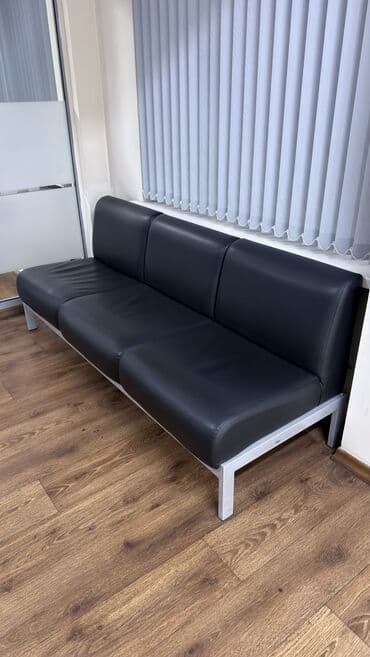набор кулуч буу: Офисный диван, Б/у, цвет - Черный, Экокожа — 1