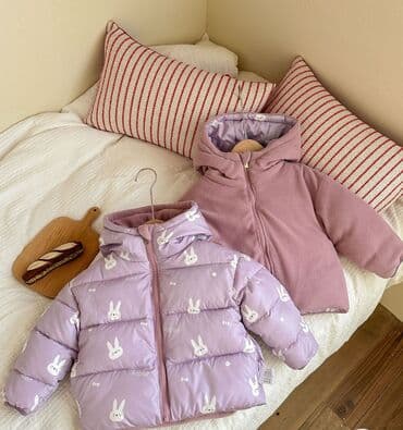 детский дождевик: Детские двусторонние утеплённые пуховики/короткие бархатные куртки для — 8