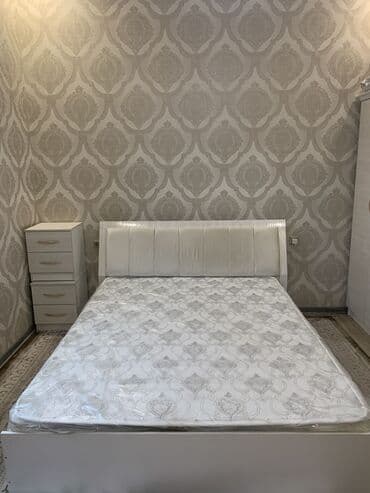 спальный гарнитур без кровати: Спальный гарнитур, Б/у, Двуспальная кровать, Шкаф, Комод, Кыргызстан, ДСП, Самовывоз, цвет - Белый — 2