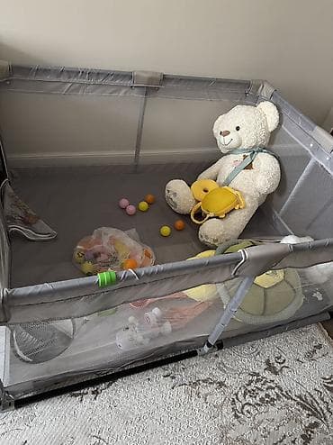 Балдардын кийим-кечелери жана бут кийимдери: Детский игровой манеж Новый❗️ребенок не стал в нем играть продаю за — 1