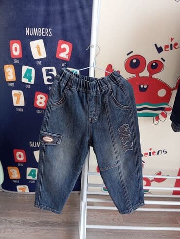 джинсы голубые: Комплект, цвет - Красный — 3