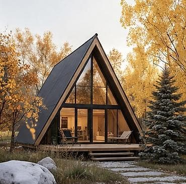 A‑Frame дом-шале с панорамным остеклением Строим A-frame дома и