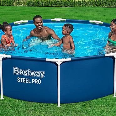 Каркасный бассейн Bestway Steel Pro — круглый, наземный. Длина 305 см