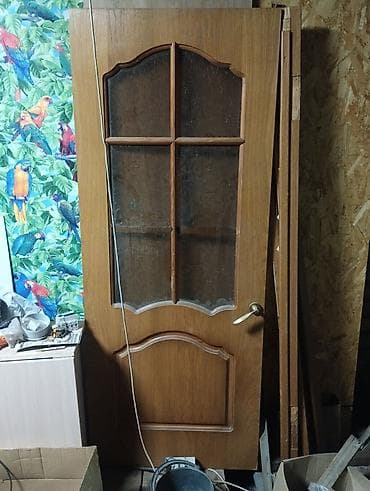 berber mirror second hand: Межкомнатная дверь, Б/у, Со стеклом, Одностворчатая, Деревянная, Распашная, Витражная — 1