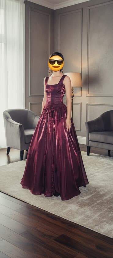 Вечернее платье, Пышное, Длинная модель, Тафта, Без рукавов, Корсет, XS