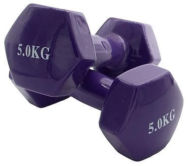 Гантели виниловые шестигранные, 5.0 кг (пара) - Вес каждой гантели at lalafo.kg Гантели виниловые шестигранные, 5.0 кг (пара) - Вес каждой гантели