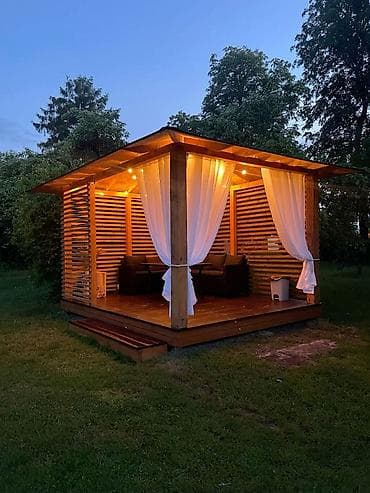 Үй жана бакча: Пергола, Жыгач, Өзүнчө турган, Камтылган арткы жарык, Жаңы, Орнотуу — 1