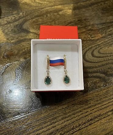 Ювелирные изделия: Серьги, Проба 585, Фианит, Женские, Новый — 3