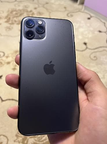 iphone 11 64: IPhone 11 Pro, Б/у, 64 ГБ, Black Titanium, Защитное стекло, Чехол, 77 % — 1