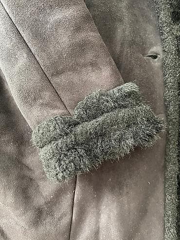 эко куртки: Пальто, Классика, Зима, Эко мех, По колено, С капюшоном, M — 5