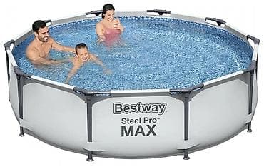 скитер: Каркасный бассейн Steel Pro Max Bestway 305 х 76 (305x76) см, круглый — 2