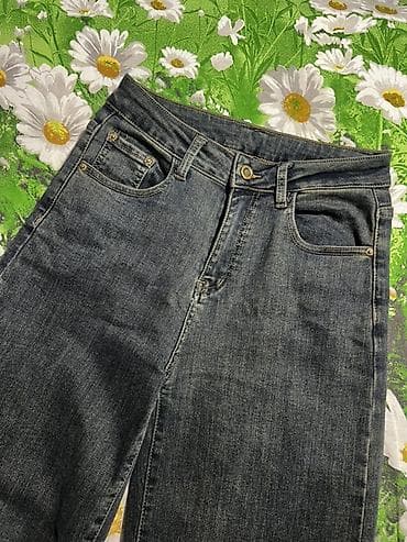 брюки трубы: Джинсы женские, прямого кроя 44-46 размер - Посадка: высокая. - — 7