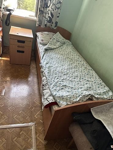 двух спалний: Спальный гарнитур, Двуспальная кровать, ДСП, цвет - Серый — 3