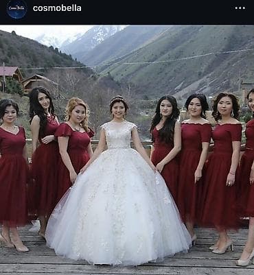 детские военные формы бишкек: Свадебное платье, S, Со шлейфом, Фатин, Пышное, Кружево, Б/у — 2