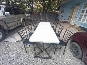 стол для чтения: Кухонный стол и стул, Б/у, Самовывоз, цвет - Серый — 2