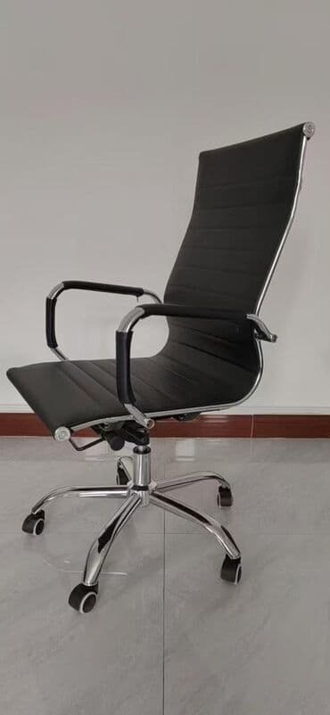 бишкек бу диван: Офисное кресло, Новый, С колесиками, цвет - Черный, Экокожа, Платная доставка — 1