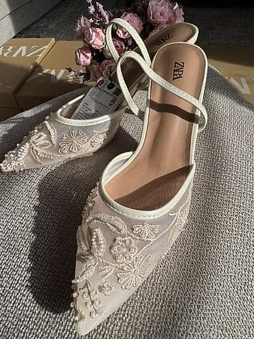Жеке буюмдар: Туфли, 35, 36, 37, Zara, Жаңы, түсү - Саргыч боз — 3