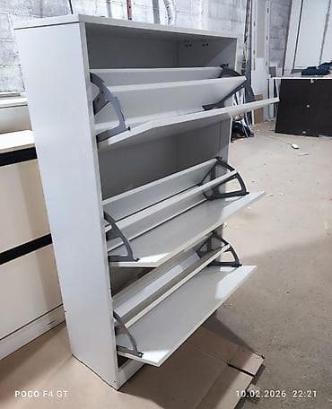 полочка под телевизор: Тумба и подставка для обуви, МДФ, цвет - Белый — 4