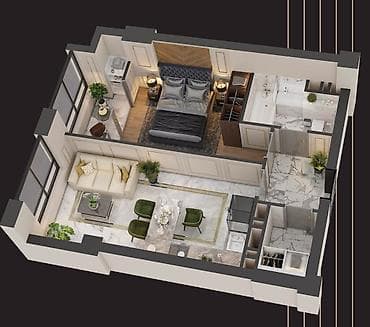 газ будка: 1 комната, 48 м², Элитка, 8 этаж, Готовая ПСО (под самоотделку) — 3