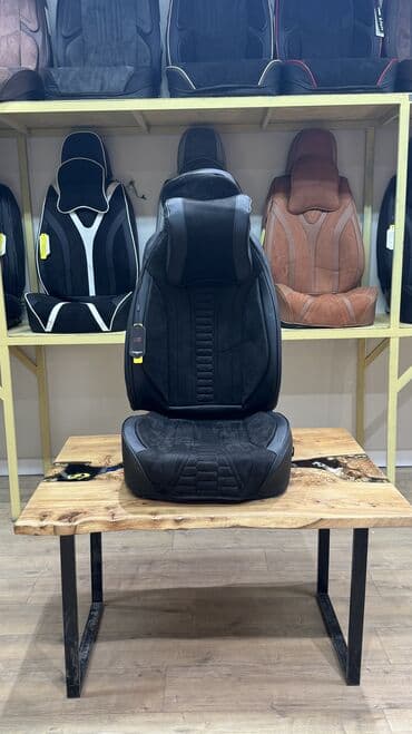 купить чехлы на сиденья авто: Чехлы Алькантара, С подушкой, цвет - Черный, Новый, Платная доставка, Самовывоз, Бесплатная доставка — 3