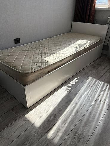 коавать: Спальный гарнитур, Односпальная кровать, ДСП, цвет - Белый — 3