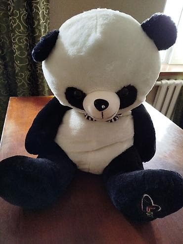 леопардовые вещи: Плюшевая панда-мишka с бантиком - Мягкая игрушка в виде панды — 4