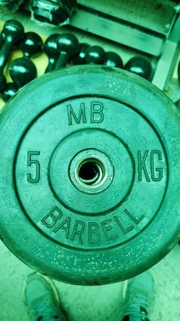 Блины на штангу 5кг. диаметр посадки 25мм Прорезиненные 1шт - 1000