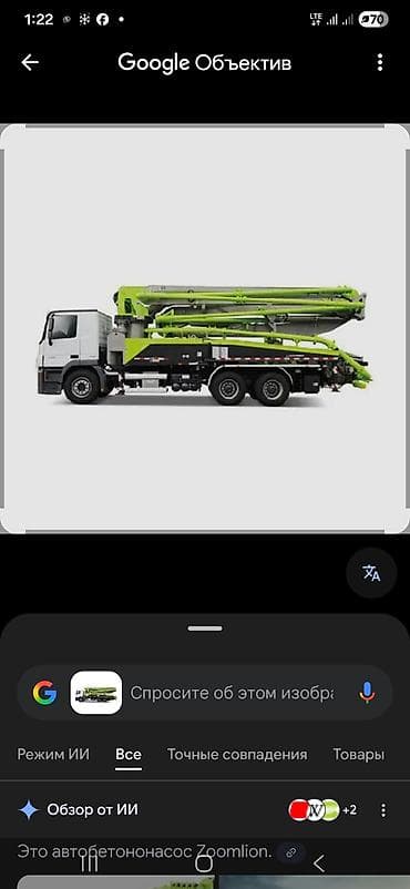 Терезелер жана комплектөөчүлөр: Бетон насосу, Zoomlion — 1