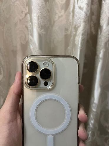 IPhone 14 Pro Max, Б/у, 256 ГБ, Matte Gold, Защитное стекло, Чехол