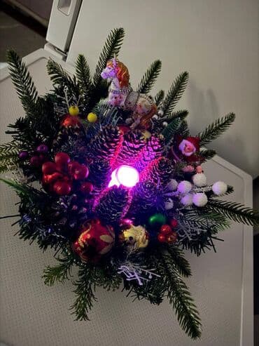 облепиховые свечи: Новогодняя композиция ручной работы - Настольное оформление в — 9