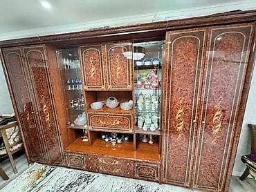 Тумбы и подставки: Гарнитур для зала, Б/у, Шкаф, Дерево, Самовывоз, цвет - Коричневый — 2