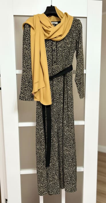 национальные украшения бишкек: Повседневное платье, Турция, Осень-весна, Длинная модель, Вискоза, L — 3