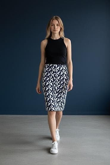 кожаные шорты: Юбка, Модель юбки: Карандаш, Миди, Натуральная кожа, Высокая талия — 1