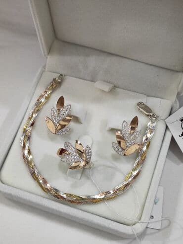 эксклюзивные свадебные пригласительные: Набор украшений, Проба 925, Женские, Новый — 5