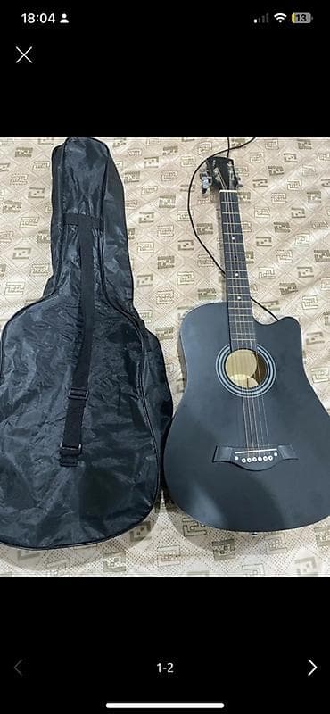 Гитары: Акустическая гитара с вырезом (cutaway), цвет — матовый черный — 2